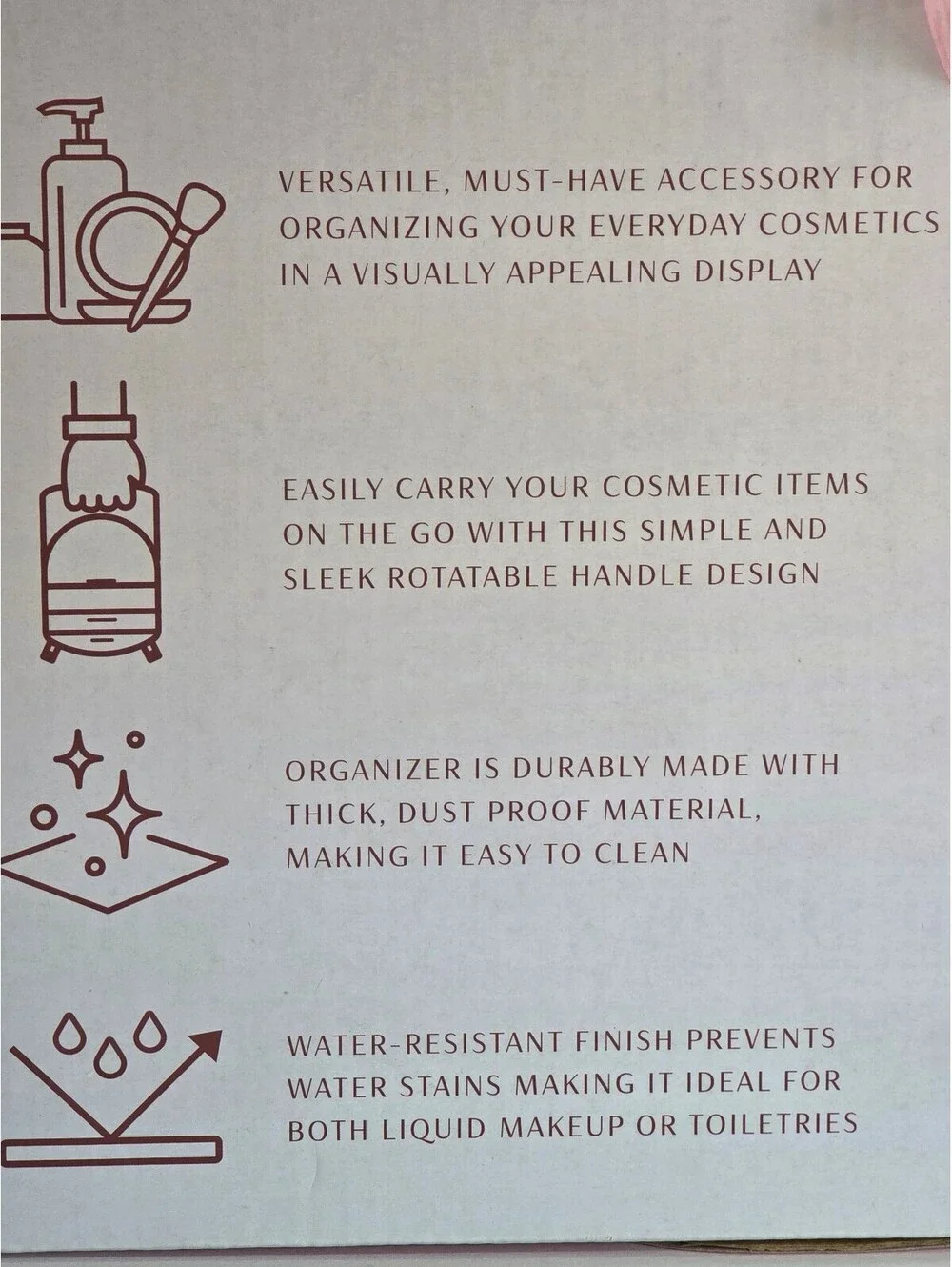 NIB Oasis Cosmetic Organizer with Rotatable Handle